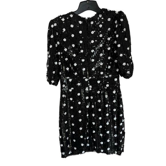 REVOLVE House of Harlow Black Sequin Polka Dot Mini Dress Party Cocktail Sz S - Picture 3 of 9